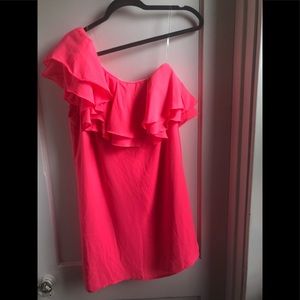 Pink one shoulder dress